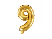 Balon auriu 35 cm cifra „9”